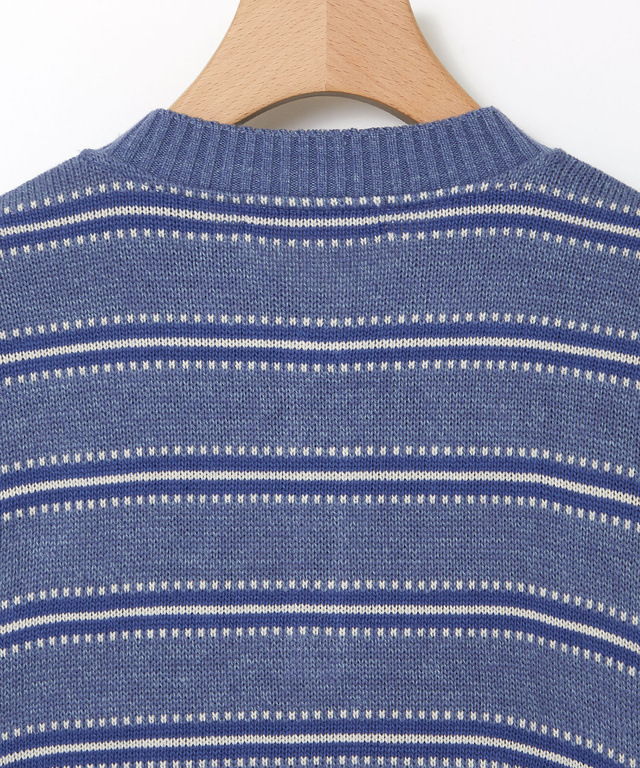 ウールブレンド ヘンリーネック ボーダーニット【一部店舗限定】