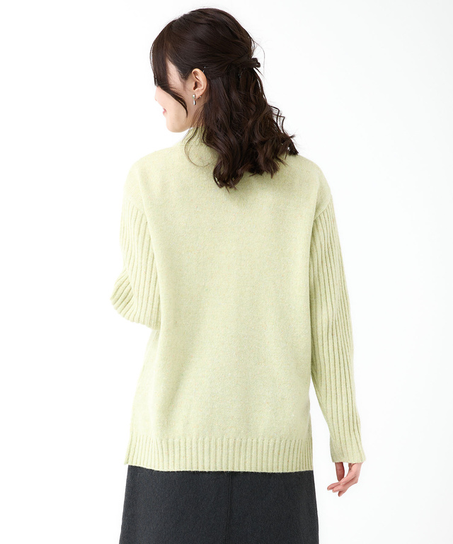 ハイネック ネップ ニットチュニック【手洗いOK】【オンラインショップ限定】