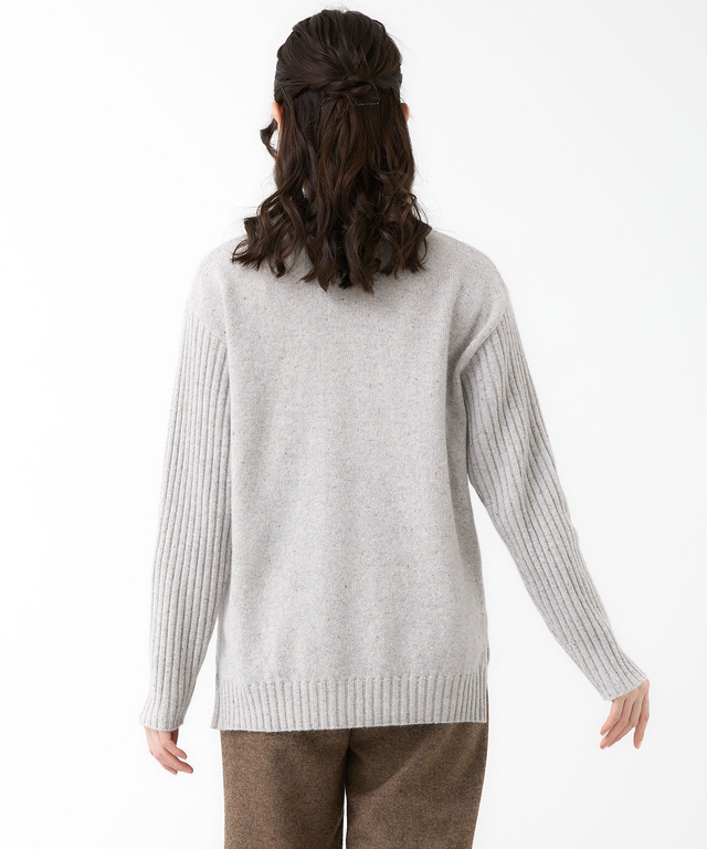 ハイネック ネップ ニットチュニック【手洗いOK】【オンラインショップ限定】