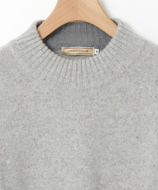 ハイネック ネップ ニットチュニック【手洗いOK】【オンラインショップ限定】