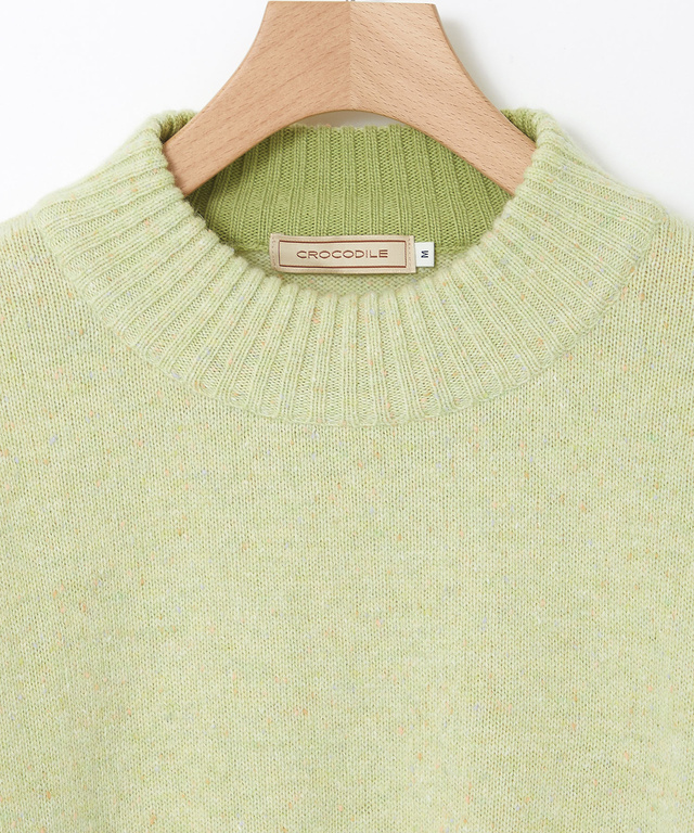 ハイネック ネップ ニットチュニック【手洗いOK】【オンラインショップ限定】