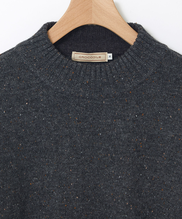 ハイネック ネップ ニットチュニック【手洗いOK】【オンラインショップ限定】