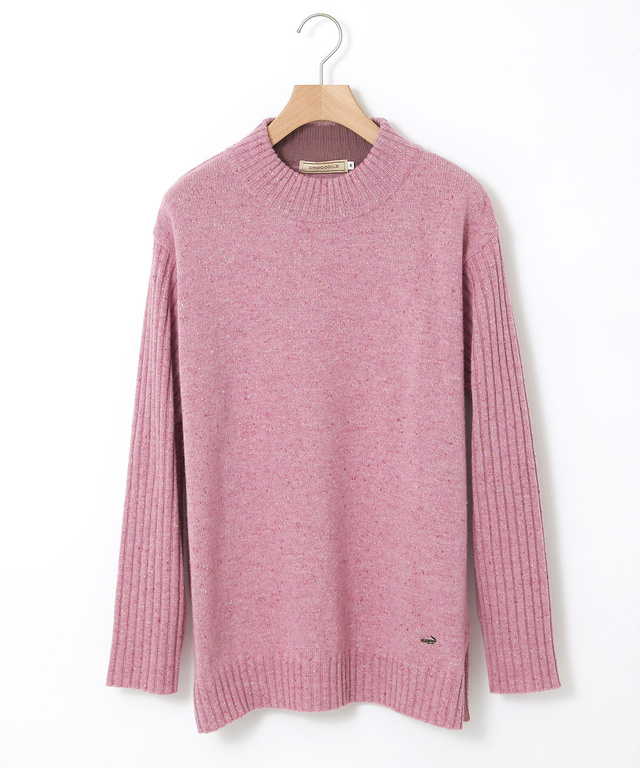 ハイネック ネップ ニットチュニック【手洗いOK】【オンラインショップ限定】