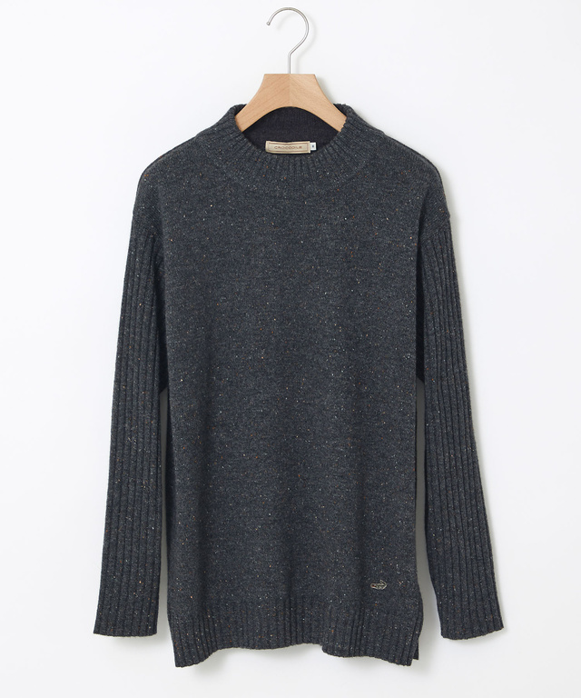 ハイネック ネップ ニットチュニック【手洗いOK】【オンラインショップ限定】