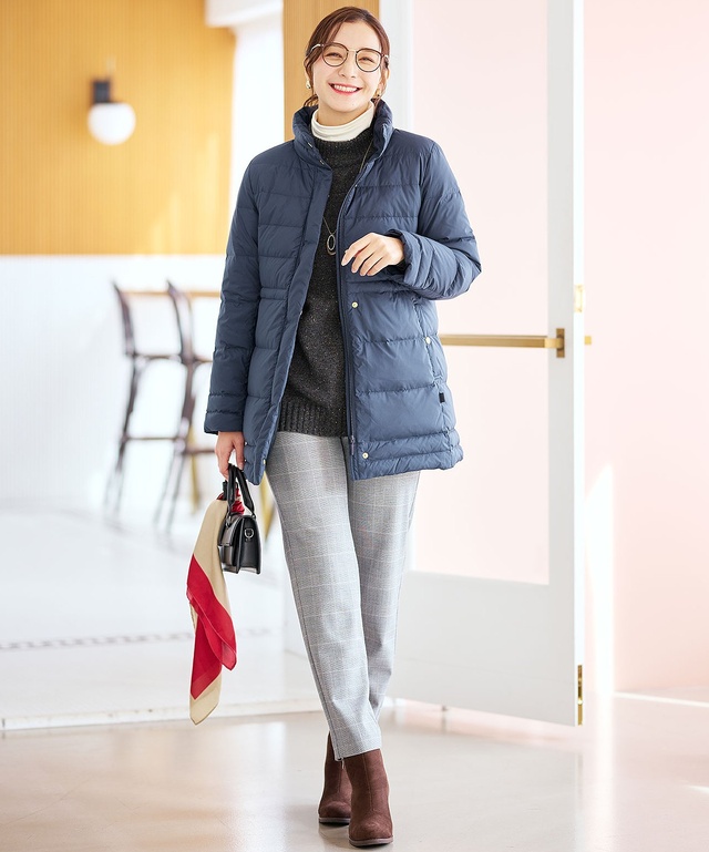 ハイネック ネップ ニットチュニック【手洗いOK】【オンラインショップ限定】