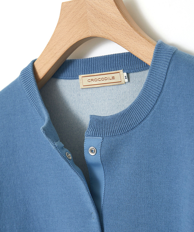 ダブルジャカード ニット カーディガン【手洗いOK】