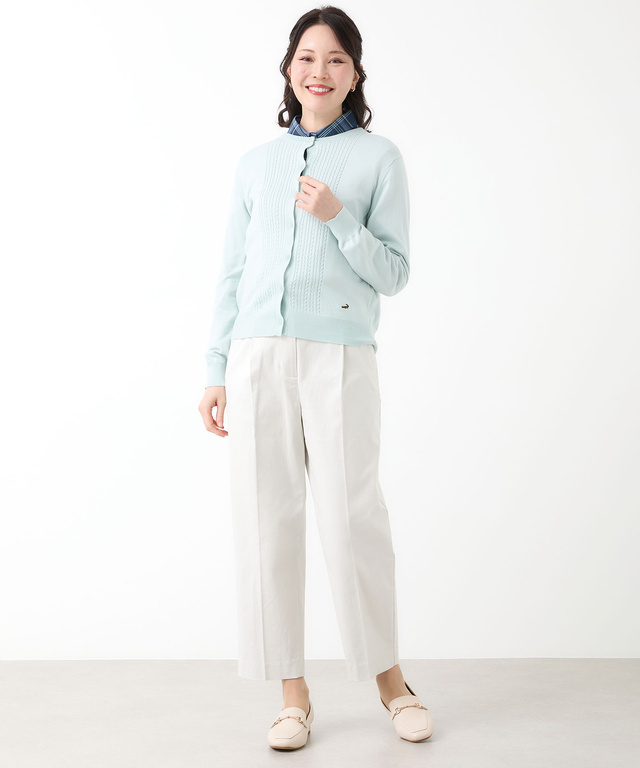 ケーブル ニット カーディガン【ウガンダオーガニックコットン】【手洗いOK】