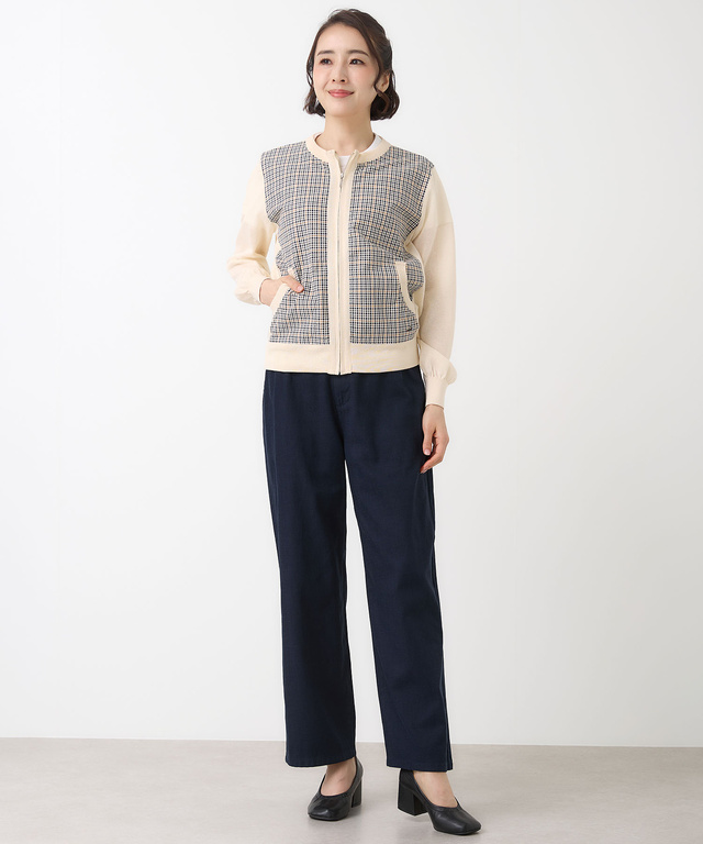 クロコダイルタータン ジップ カーディガン