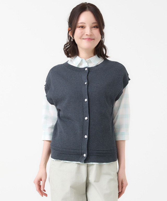 リネンブレンド 2WAY ニットベスト