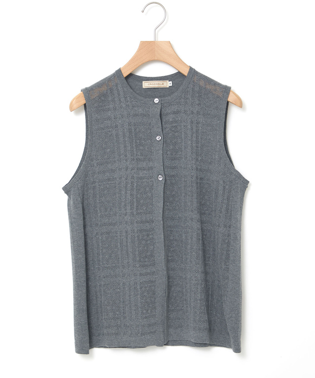 透かし編み ニット ベスト
