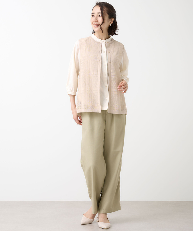 透かし編み ニット ベスト