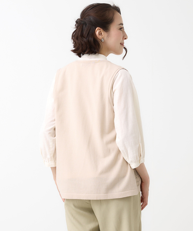 透かし編み ニット ベスト