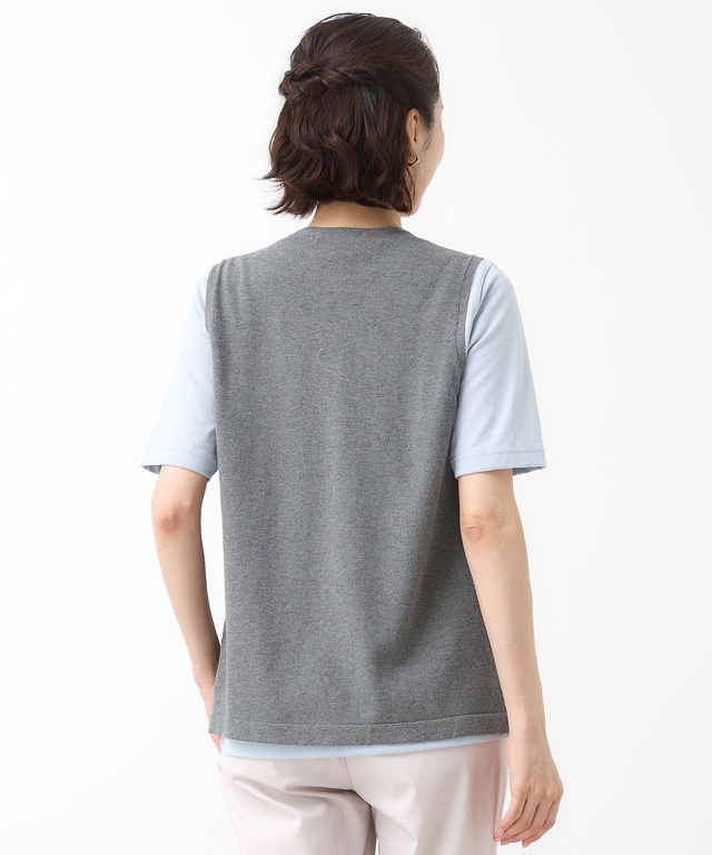 透かし編み ニット ベスト