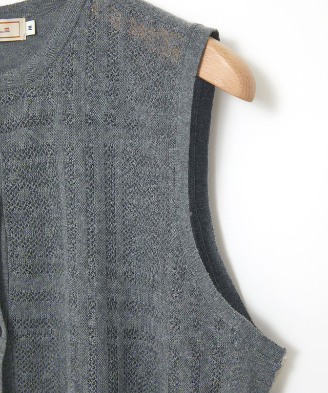透かし編み ニット ベスト