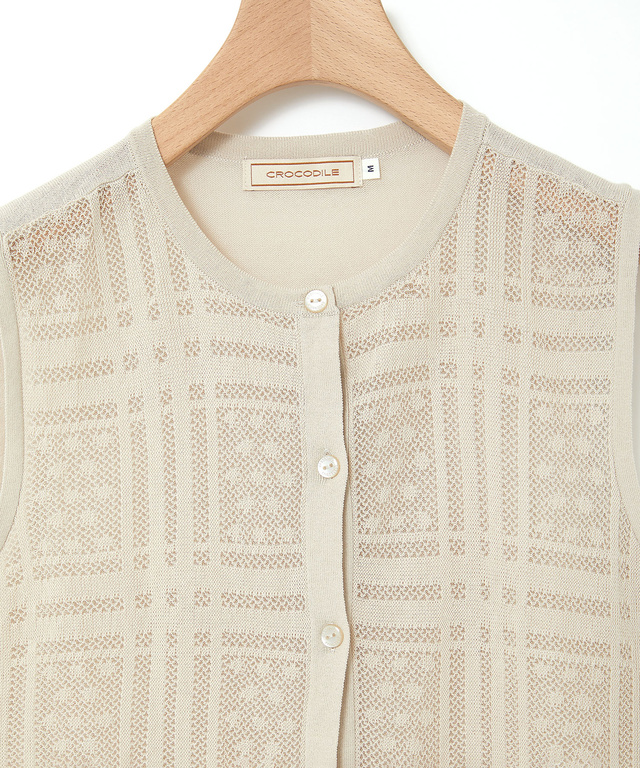 透かし編み ニット ベスト