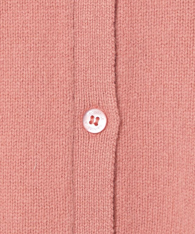 ウールブレンド ロゴ刺繍 ニットカーディガン