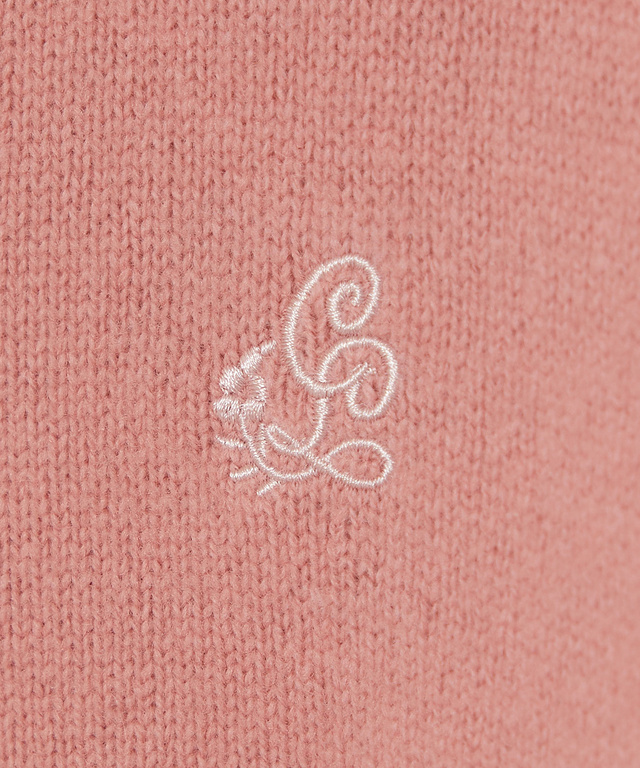ウールブレンド ロゴ刺繍 ニットカーディガン