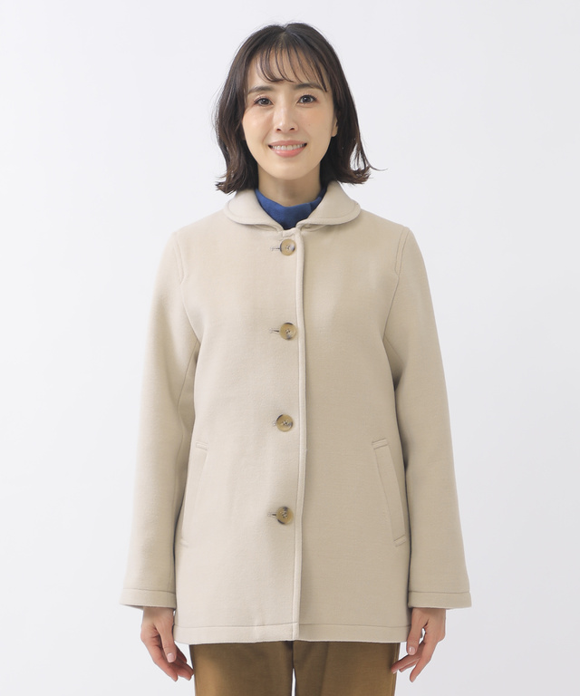 ウールライク ラウンドカラー ジャケット