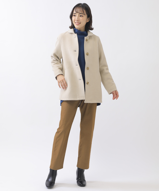 ウールライク ラウンドカラー ジャケット