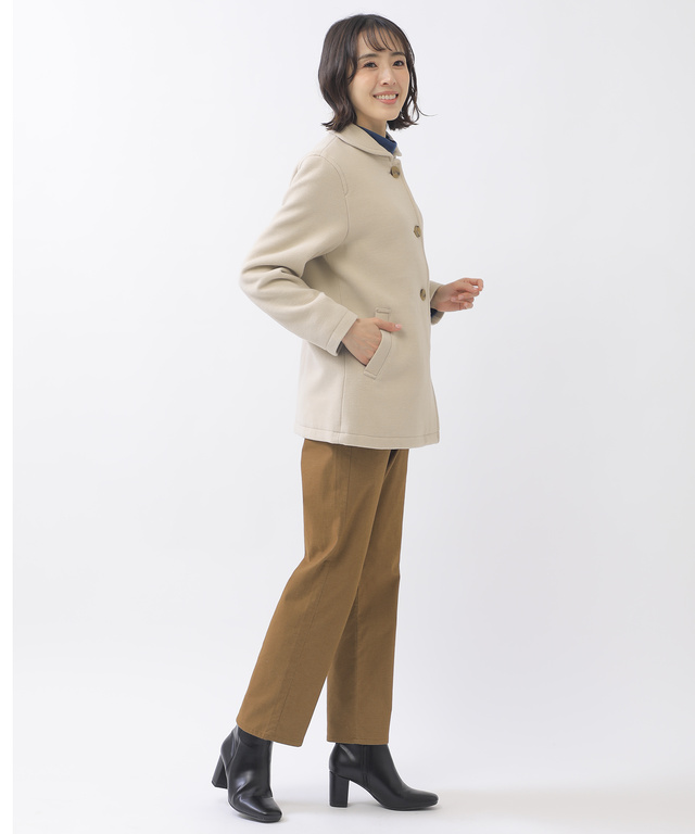 ウールライク ラウンドカラー ジャケット
