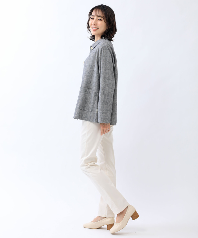 リネンブレンド ジャケット【セットアップ対応】【手洗いOK】