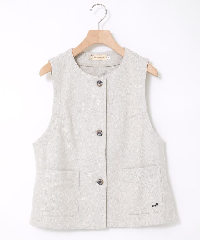 杢糸 クルーネック ベスト【手洗いOK】