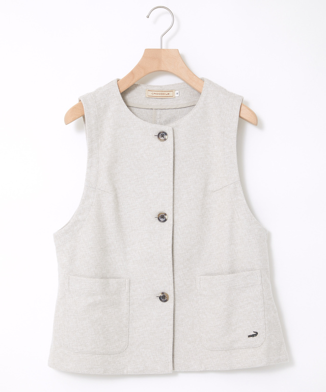 杢糸 クルーネック ベスト【手洗いOK】