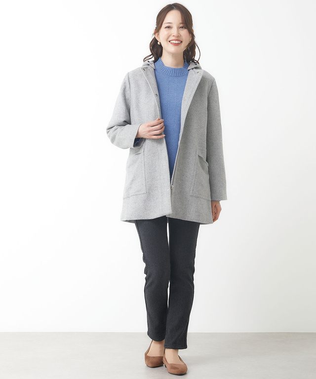 ファインウール ミドル丈コート