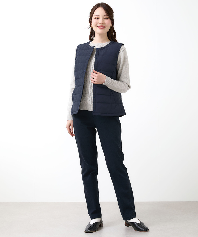 ノーカラー ダウン ベスト【一部店舗限定】