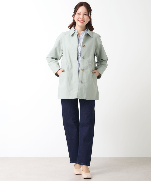 スピンドル付き ステンカラーコート