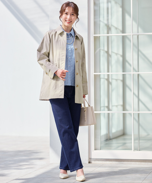 スピンドル付き ステンカラーコート