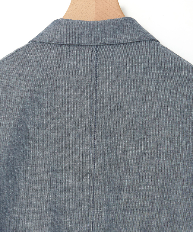 リネンブレンド ロング ジャケット