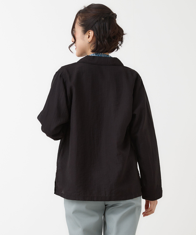 リネンブレンド シャツ ジャケット【手洗いOK】