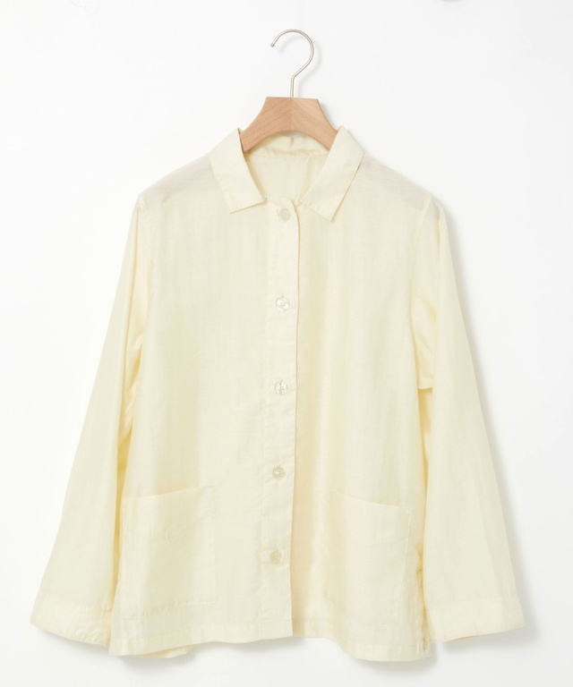 リネンブレンド シャツ ジャケット【手洗いOK】