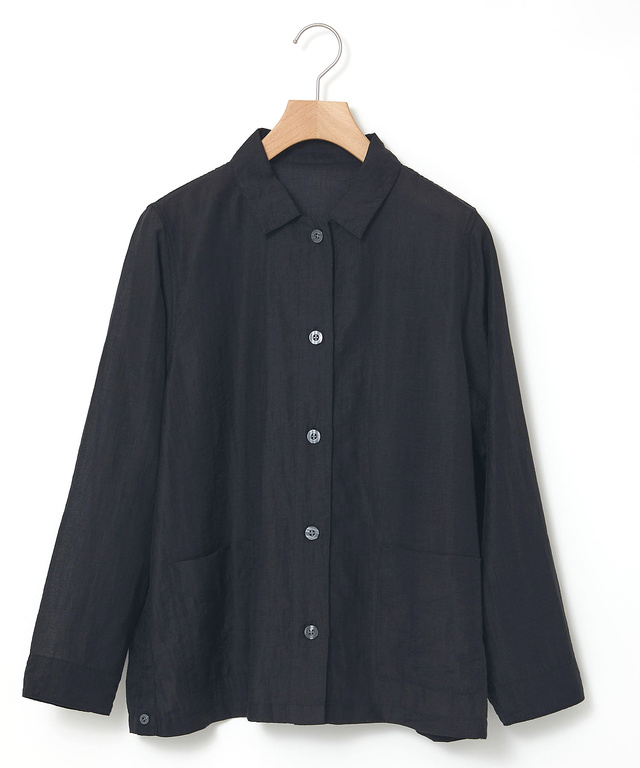 リネンブレンド シャツ ジャケット【手洗いOK】