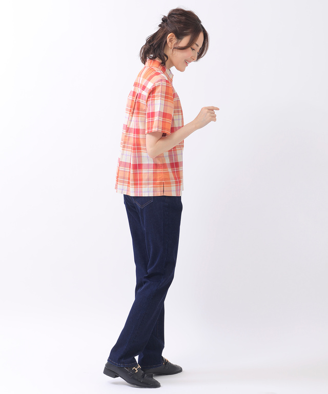 レーヨン混 ストレート デニムパンツ