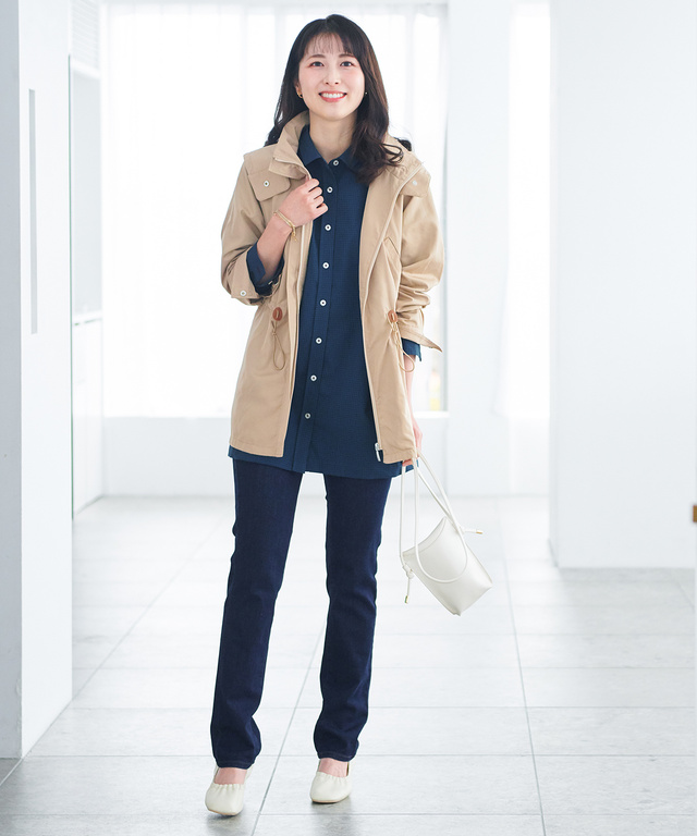 レーヨン混 ストレート デニムパンツ