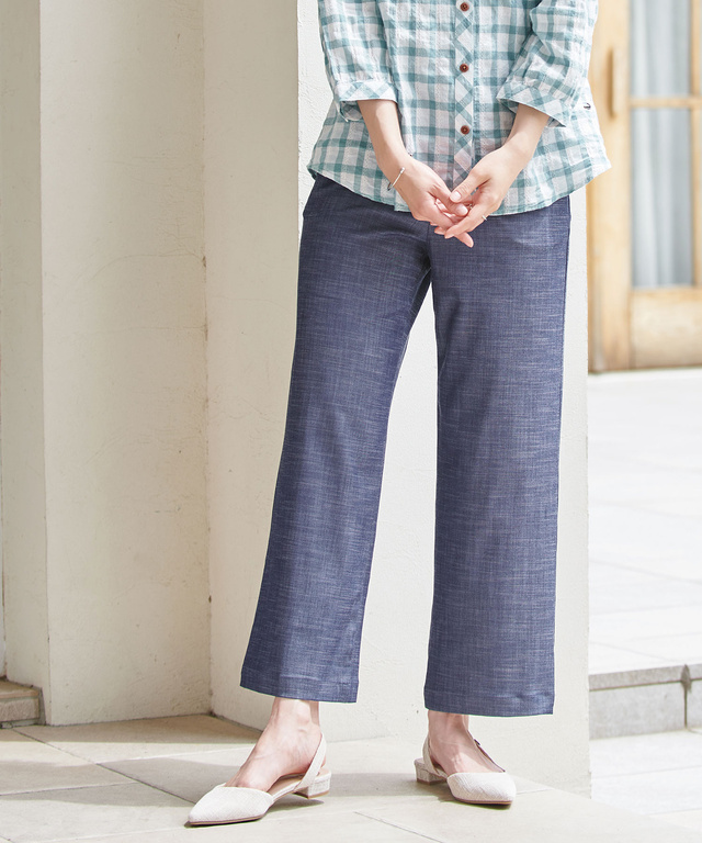 CROCODILE｜(W)リネンライク セミワイド パンツ | Rakuten
