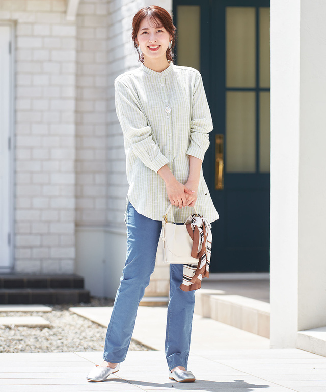 デニムライク ストレッチ パンツ