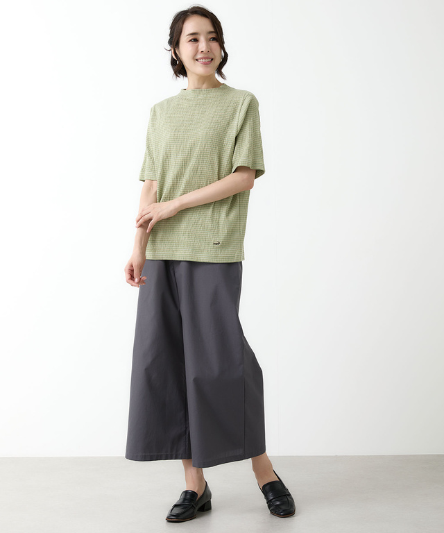 リネンブレンド ワイドパンツ