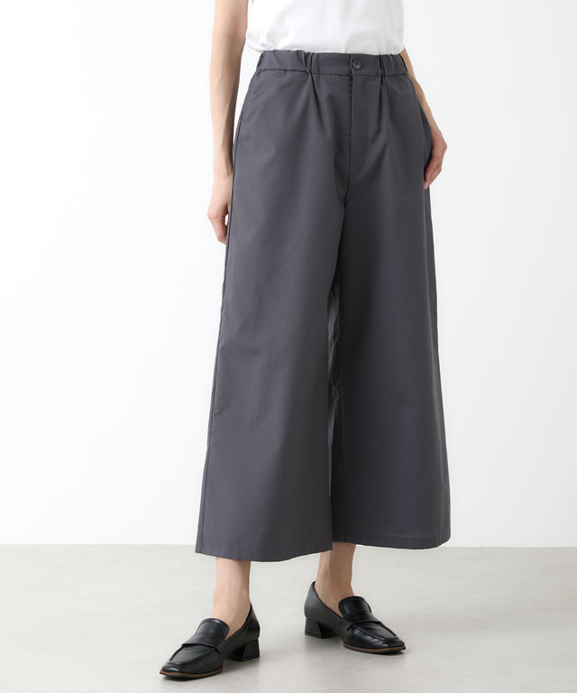 リネンブレンド ワイドパンツ