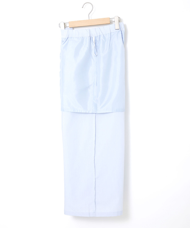 リネンブレンド ワイドパンツ