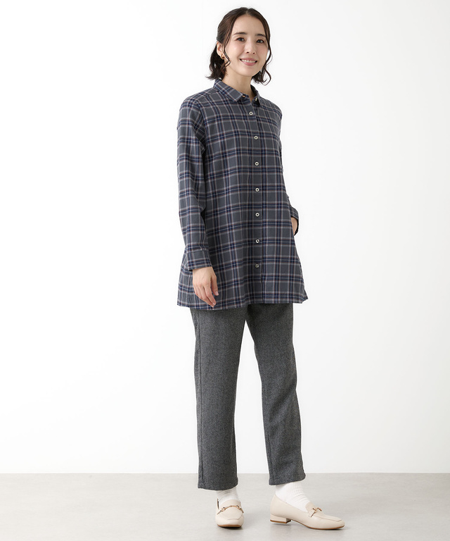 ウール混 ストレートパンツ