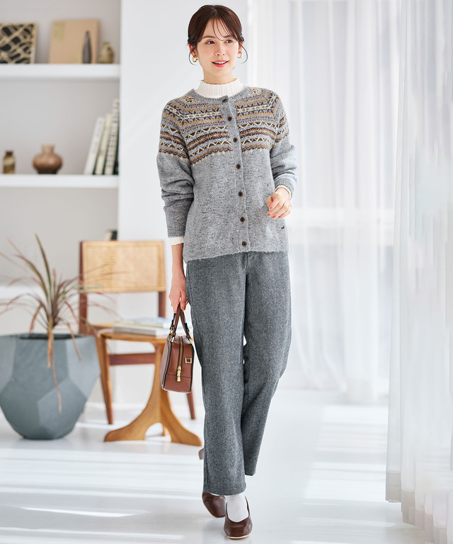 ウール混 ストレートパンツ