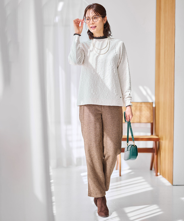 ウール混 ストレートパンツ