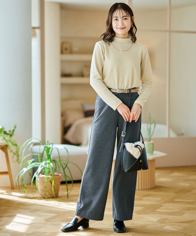 裏起毛 ワイドパンツ