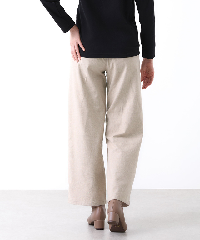 ピケ ストレッチ ワイドパンツ