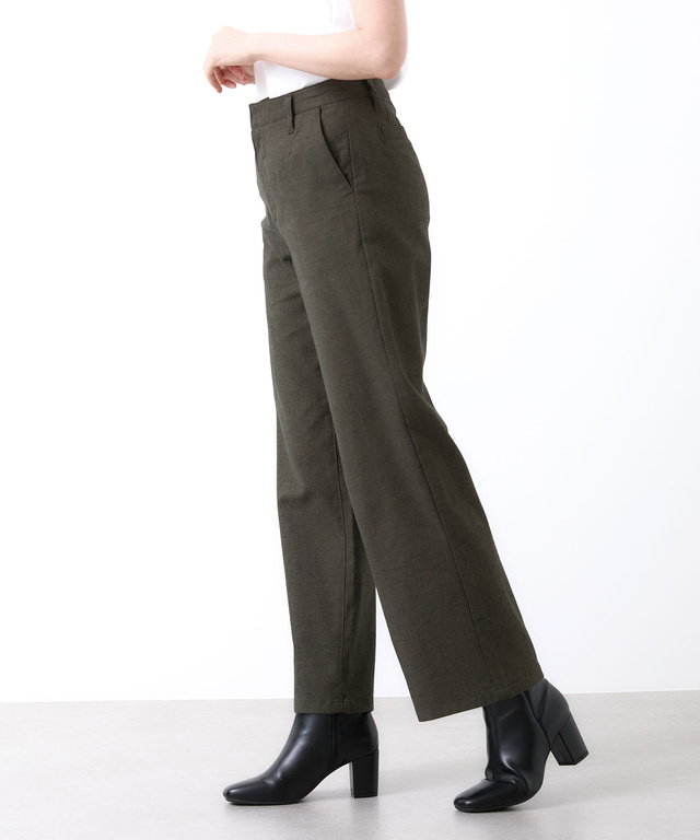 ピケ ストレッチ ワイドパンツ