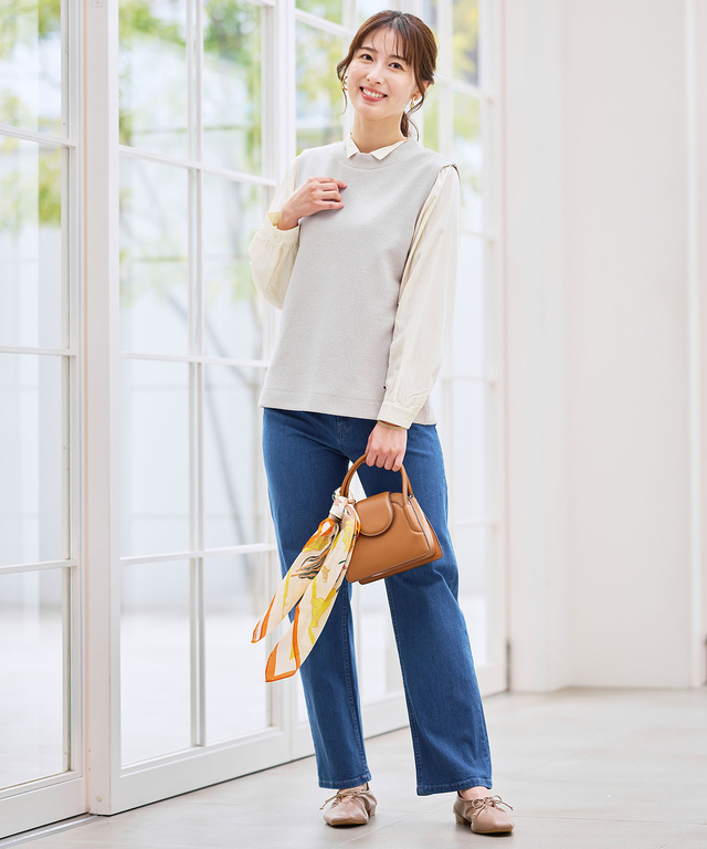 ストレッチ ストレート デニムパンツ