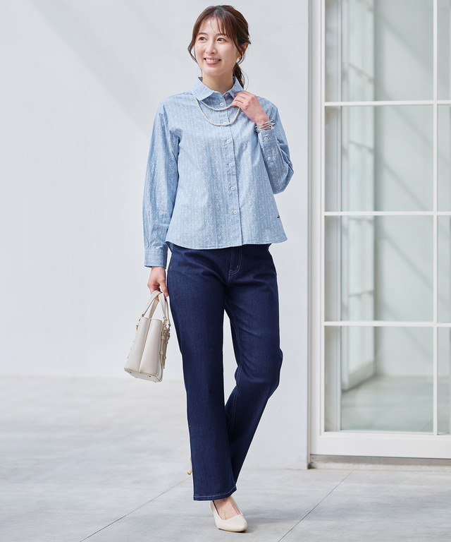 ストレッチ ストレート デニムパンツ